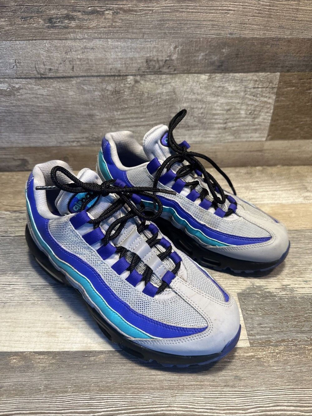 Nike Air Max 95 OG AT2865-001 Aqua Wolf Grey/Black/Indigo/Purple Men's Size 6.5